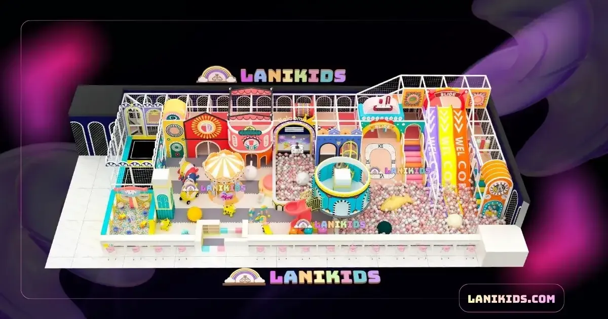 Thiết Kế Khu Vui Chơi Trẻ Em 200m2  Mẫu 3D Nhập Khẩu Cao Cấp Lanikids